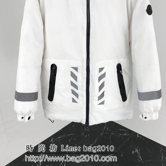 Moncler X OFF 18秋冬新款羽絨服 定制3M反光剪頭 雙層覆蓋設計 高版本情侶款 ydi2556
